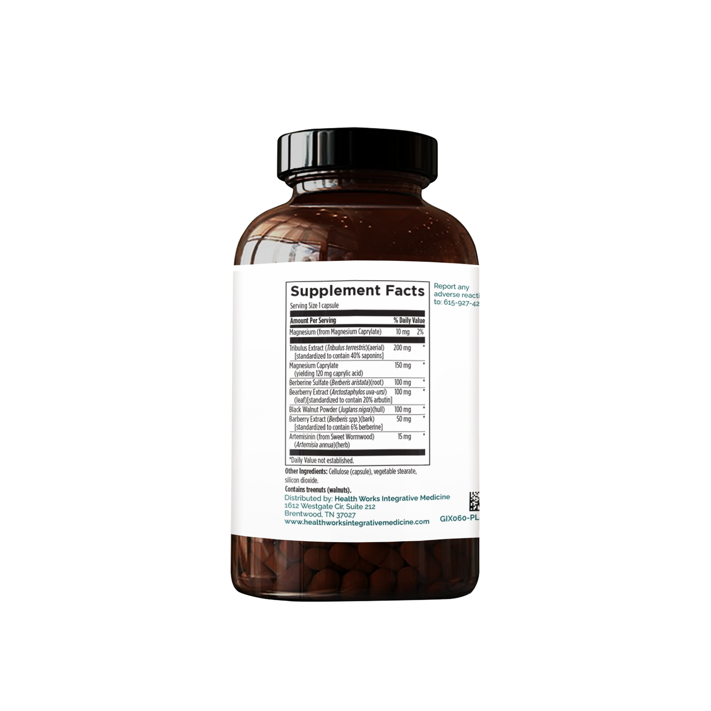 GI Balance supplement Sup Facts - A targeted blend of nutrients and botanicals supporting gut microbial balance and digestive health.