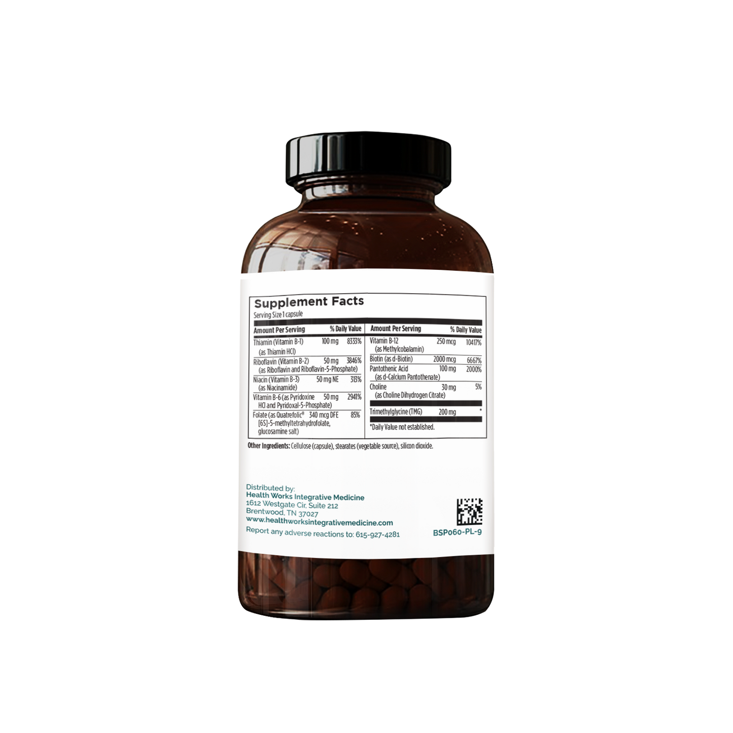 Max B Complex supplement Sup Facts - A comprehensive B vitamin complex supporting energy production, metabolism, and overall health.