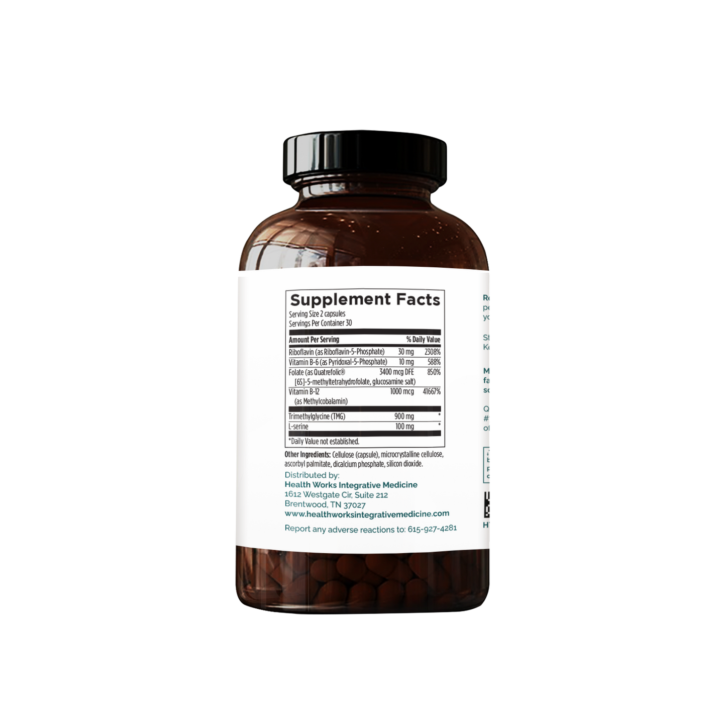 Methyl Support supplement Sup Facts - A targeted formula supporting healthy methylation, homocysteine metabolism, and cardiovascular health.