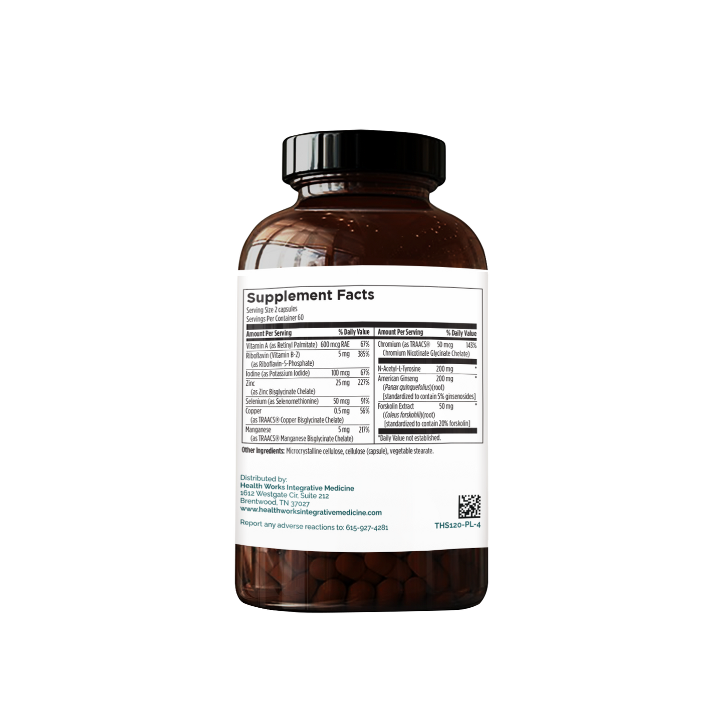 Thyroid Support supplement Sup Facts - A blend of nutrients and herbs supporting healthy thyroid function, hormone balance, and metabolism.