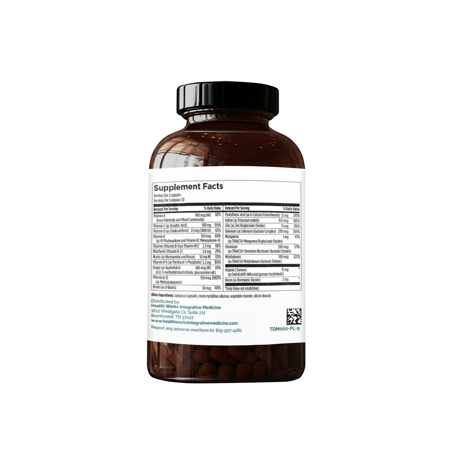 Active Multi Sup Facts - Premium multivitamin and mineral blend supporting overall wellness, antioxidant activity, and detoxification.