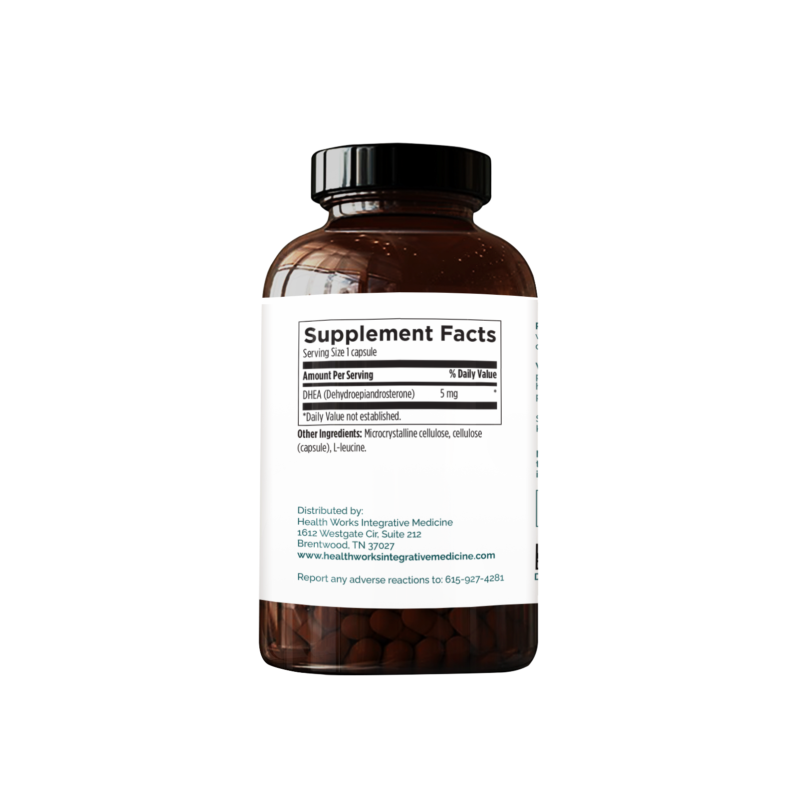 DHEA 5 supplement Sup Facts - Supports hormonal balance, energy levels, healthy aging, and overall well-being.