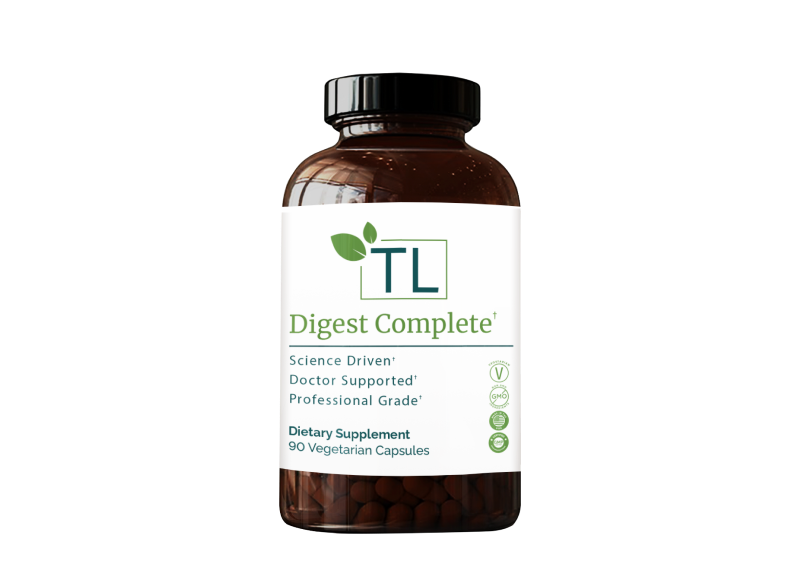 Digest Complete supplement bottle - A blend of digestive enzymes supporting healthy digestion, nutrient absorption, and gut health.