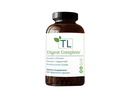 Digest Complete supplement bottle - A blend of digestive enzymes supporting healthy digestion, nutrient absorption, and gut health.