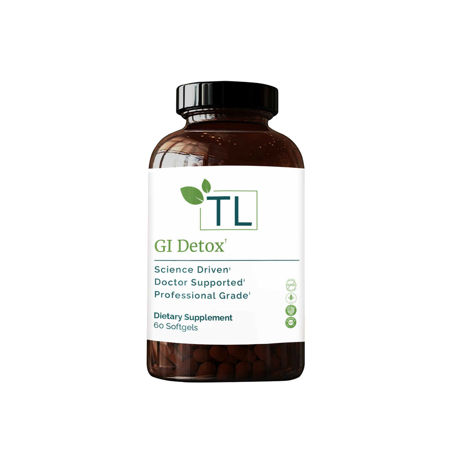GI Detox supplement bottle - A blend of activated charcoal and zeolite for detoxification and gut health support.