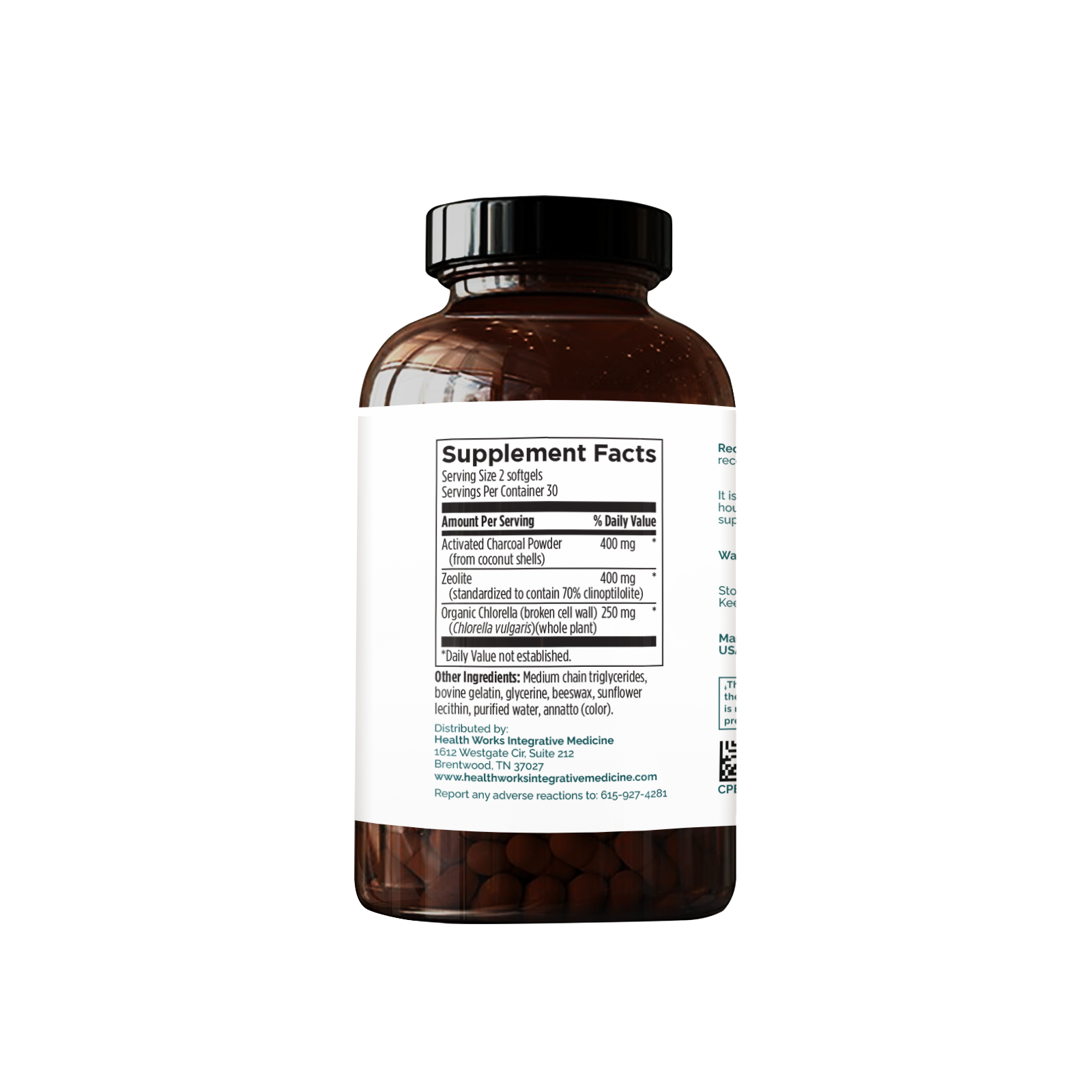 GI Detox supplement Sup Facts - A blend of activated charcoal and zeolite for detoxification and gut health support.