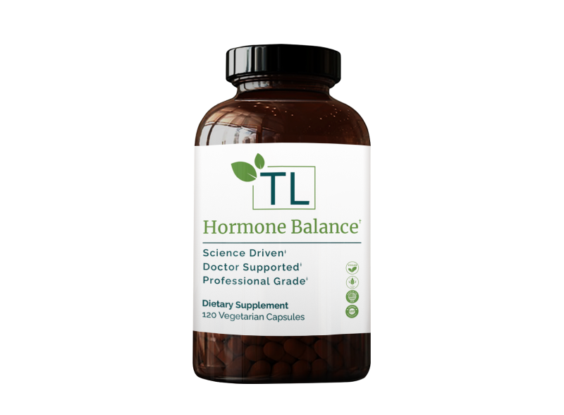 Hormone Balance supplement bottle - A blend of nutrients and herbs promoting healthy hormonal balance and estrogen metabolism.