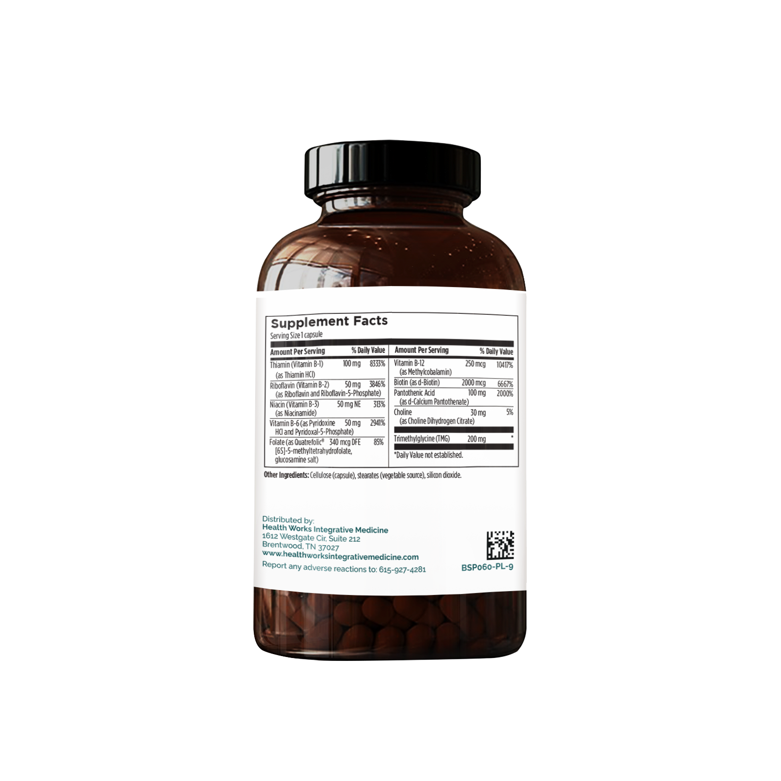 Max B Complex supplement Sup Facts - A comprehensive B vitamin complex supporting energy production, metabolism, and overall health.