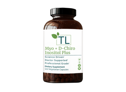 Myo + D-Chiro Inositol Plus supplement bottle - A synergistic blend of inositol isomers and ALA supporting hormonal balance and insulin function.