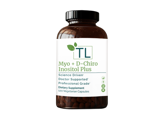 Myo + D-Chiro Inositol Plus supplement bottle - A synergistic blend of inositol isomers and ALA supporting hormonal balance and insulin function.